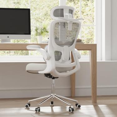 Imagem de Novilla Cadeira de escritório ergonômica, cadeira de jogos com encosto alto com almofada de espuma moldada espessa, suporte lombar ajustável, cadeira giratória para jogos de computador com encosto de