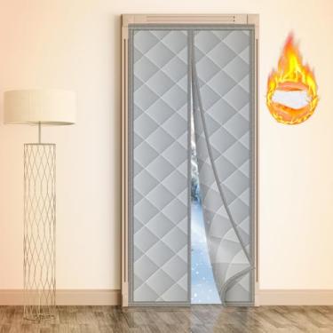 Imagem de BEWAVE Cortina de porta com isolamento magnético térmico e isolamento térmico para inverno, pátio, quarto, sala de ar condicionado, serve para portas de até 81 cm x 203 cm