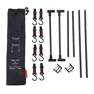 Imagem de Prateleira de Mesa para Acampamento Ao Ar Livre, Panelas de Acampamento Portáteis de Liga de Alumínio, Rack Suspenso Com Ganchos Ajustáveis ​​para Acampamento