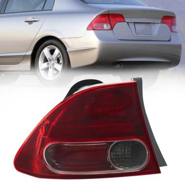 Imagem de Lente de luz traseira para Honda Civic 2006 2007 2008 4 portas sedã/híbrido lado do motorista traseiro conjunto de luz traseira substituição HO2801165 33501-SNA-A02 (esquerda)