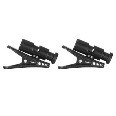 Imagem de HARFINGTON 2 clipes de fio de fone de ouvido de 3,5 cm de comprimento pequeno grampo de cabo, tampões de ouvido, cabo, prendedor de roupas, prendedor de fone de ouvido, ganchos para microfone para fio