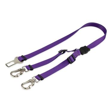 Imagem de Mood Pet Cinto De Segurança Pet Duplo Universal Cachorro Gato Cães Gatos Carro Coleira Adaptador Ajustável (Purple)