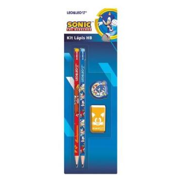 Imagem de Kit Escolar Sonic Contém 4 Itens Decorados - Leo&Leo Lápis  Borracha  