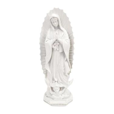 Imagem de Wswqop Mãe maria estatueta nossa senhora de fátima figura ornamento de mesa escultura religiosa estatueta de resina decoração para o quarto, Style D