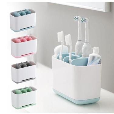 Imagem de Porta Escova De Dente Creme Dental Organizador Suporte Com Escoamento 