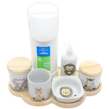 Imagem de Kit higiene bebê Safari 7 pçs Bdj Nuvem pinus Molh Quad Dec - Antilope