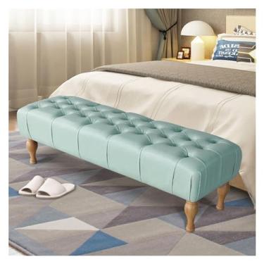 Imagem de Banco estofado para cama, banco de quarto para o final da cama, banco de piano, banco de jantar, banco de entrada, sapato com botão tufado, assento acolchoado para sala de estar, banco de pés com