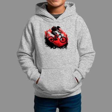 Imagem de Moletom Canguru Infantil Algodão Casual Estiloso Tecido Macio Bike Mon