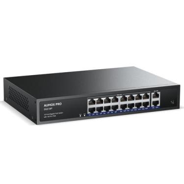Imagem de Switch PoE Gigabit AUMOX PRO SG518P - 16 Portas Ethernet