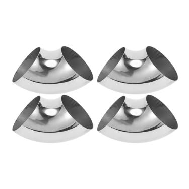 Imagem de Motoforti 4 peças 90 graus mandril curva cotovelo carro modificado tubo de escape tubulação 12.1 cm espessura OD 1,2 mm/18GA 120x245x1,2 mm 304 aço inoxidável tom prata