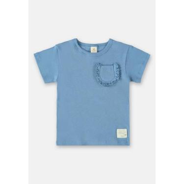 Imagem de Blusa Infantil Nature para Menina em Ribana Canelada Up Baby, Azul, 1