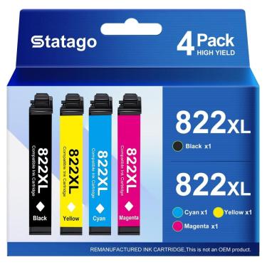 Imagem de Cartuchos de tinta Statago 822XL remanufaturados para Epson WF-3820