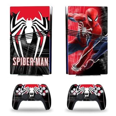 Imagem de Vanknight Decalques adesivos de vinil Skin Super Hero Wrap compatível com controles de console PS5 Pro Vermelho