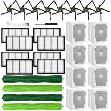 Imagem de MIXEAL Peças de reposição para aspirador de pó iRobot Roomba s9 (9150) s9+ s9 Plus (9550) s Series, acessórios incluem 2 pacotes de escovas de borracha multisuperfície, 8 escovas laterais, 8 filtros,