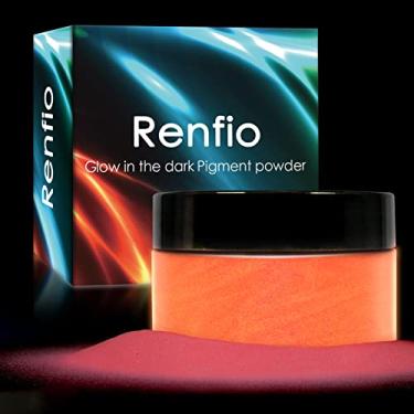 Imagem de Renfio Pigmento em pó brilhante de 3,5 oz/100 g, pigmento luminoso de cor de resina em pó, corante de pigmento fluorescente para resina epóxi, fino, tinta acrílica, unhas, belas artes - rosa fluorescente