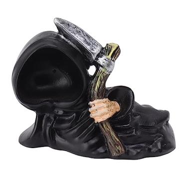 Imagem de Escultura Grim Reaper GRCFUMO, decorativa Halloween Grim Grouch Reaper Harbinger, estatueta engraçada com foice para festa de Halloween (Lie Down)