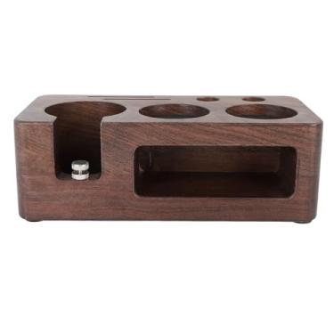 Imagem de Estação de Violação de Cafeteria de Nogueira, Estação de Tomada de café Expresso ABS ABS Coffee Cafetle Station Base Espresso Acessórios Organizer Box para Barra de café da (53MM)