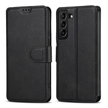 Imagem de QLTYPRI Capa para Samsung Galaxy A56 Premium PU Leather Simple Wallet Case Slots Cartão Kickstand Fecho Magnético À Prova de Choque Capa Flip para Samsung Galaxy A56 - Preto