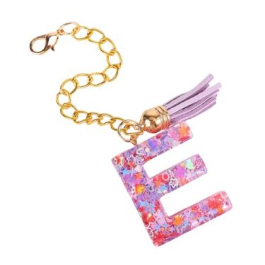 Imagem de HAPPYLIVE SHOPPING Acessórios de letras para copo Stanley, corrente de garrafa de água com letra, 1 peça de chaveiro fofo com pingente com borla para Stanley Tumbler para mulheres, Resina epóxi