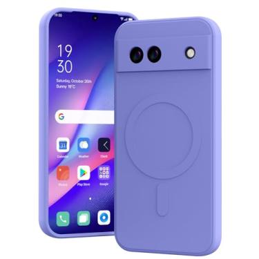 Imagem de MIDIIUGCT Capa magnética para Google Pixel 8A, carregamento sem fio, capa fina de silicone TPU macio para Google Pixel 8A, roxa, MUS-MFCX-09-04