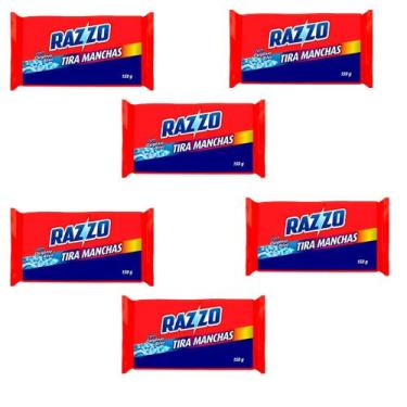 Imagem de Sabão Barra Razzo Tira Manchas Kit Com 6 Unidades De 150g