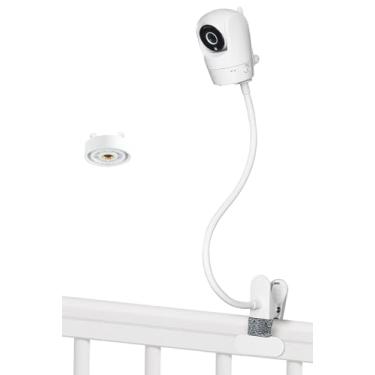 Imagem de Suporte para monitor de bebê atualizado para VTech VM901, VM928, VM5463, VM919HD – Braço flexível de 40,9 cm, braçadeira forte (até 6,5 cm), suporte ajustável para berço, prateleira, sem perfuração