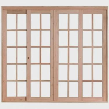 Imagem de Porta de Madeira Balção de Correr 213x160cm com Batente 9,4cm ewk 494 Rondosul