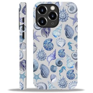 Imagem de Kapadiy Capa para iPhone 11 Pro Max, concha de praia de verão para mulheres e homens, capa protetora de corpo inteiro à prova de choque 2 em 1 silicone + capa rígida de PC para iPhone 11 Pro Max