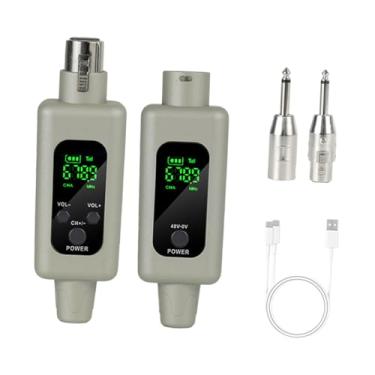 Imagem de Generic 2,4 GHz transmissor de microfone e kit de receptor de transmissão sem fio kit de adaptador de microfone XLR para desempenho ao vivo, Cinza, 1 Por 1