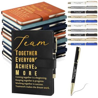 Imagem de Kosiz 20 peças de presentes de agradecimento de funcionários a granel inspiradores A5 cadernos de couro com canetas para colega de trabalho, voluntário, professor, enfermeira, formatura, presente de