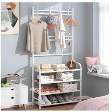 Imagem de Prateleira Organizadora Multifuncional Sapateira Cabideiro Branco 60cm x 152cm