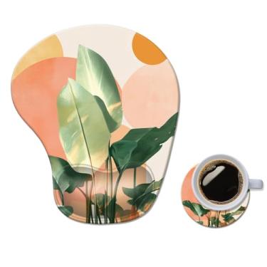 Imagem de Mouse pad ergonômico com descanso de pulso, tapete de mouse de gel confortável para computador, suporte de pulso para laptop, mouse para alívio da dor com arte de design de base de poliuretano