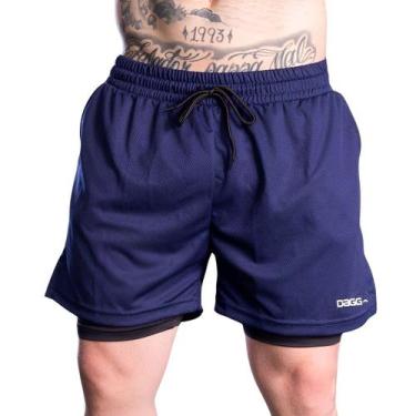 Imagem de Bermuda Masculina Esportiva 2 em 1 Shorts com Segunda Pele Calção Acad