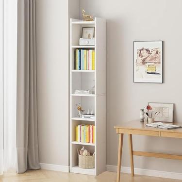 Imagem de Plataforma de canto de 6 camadas, estante de estante de canto livre moderna, estantes de estantes de armazenamento de madeira para sala de estar, quarto A, B, 180x24x30cm