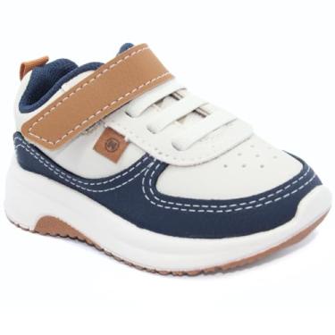 Imagem de Tênis Bebê Molekinho Casual Menino - Off White e Marinho - 23