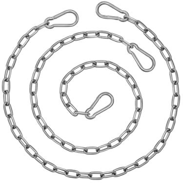 Imagem de Pacote com 2 correntes giratórias para pendurar com 4 mosquetões 99 cm, capacidade de 299 kg, kit de ferragens de rede resistente para sacos de pancada, cadeiras de balanço, academia interna e externa