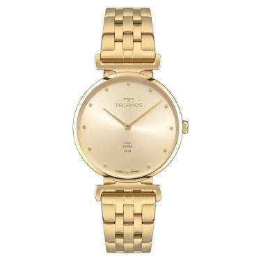 Imagem de Relógio Technos Feminino Ref: Vj20Ad/1X Slim Safira Dourado