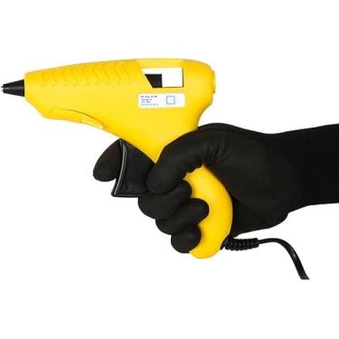 Imagem de Pistola de Cola Quente Bivolt 15W – Pequena, Bico Fino com Suporte, Acompanha 9 Bastões 7mm, Uso Profissional