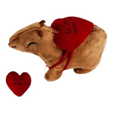 Imagem de Capivara de Pelúcia Coração do Amor Bichinho Fofo Para Presente - The 