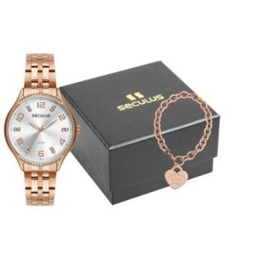 Imagem de Kit Relógio Feminino Seculus pulseira 77268LPSVRS2K2-Feminino