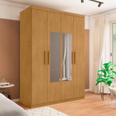 Imagem de Roupeiro 4 Portas Com Espelho Ameixa Naturalle