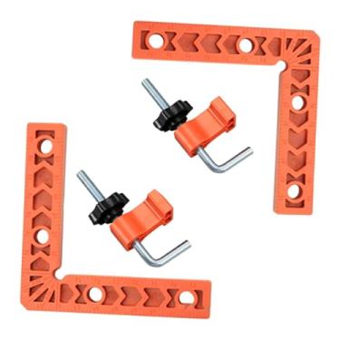 Imagem de Ｂｅｓｇａ Régua de ângulo reto de 90 graus com 2 grampos de canto, ferramenta de carpinteiro, esquadro de fixação para armários de moldura de quadro, M