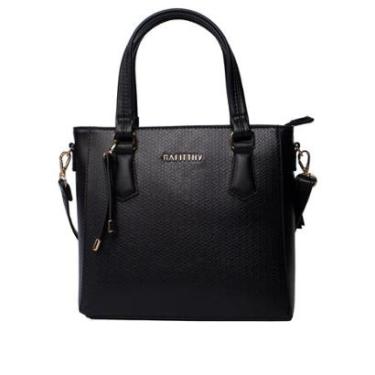 Imagem de Bolsa Feminina Rafitthy Tote Média Adereço Alça Removível Preto-Feminino