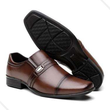 Imagem de Sapato Social Masculino Mocassim Noivo Padrinho Promoção Marrom-escuro-44
