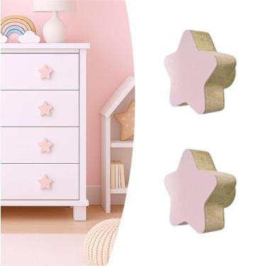 Imagem de 2 Puxadores Estrela Infantil Gaveta Armário Móveis Quarto - Souvenir D