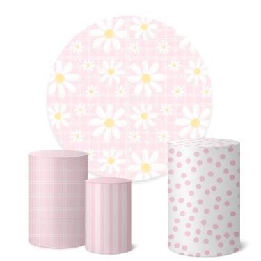 Imagem de Trio Capas Cilindro + Painel Sublimado 1,50m Flores - Fadrix, K1FLS064