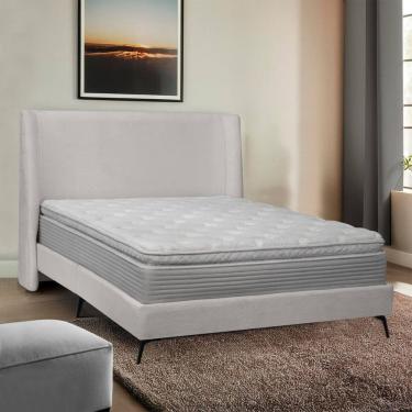 Imagem de Kit Cabeceira e Base Cama Box Orgânica Montreal 199x219cm King Size Bouclê - SOFA STORE