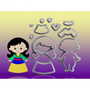 Imagem de Cortador Princesa Mulan Modular Tamanho 7 Cm