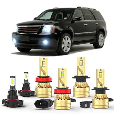Imagem de cayrsk Adequado Para Gmc Acadia 2007 2008 2009-2011 2012 6Pcs Lâmpada Led, H7 H11 Hi Lo Beam Lights + H16 Fog Light Bulbs, 6000K White, Plug And Play