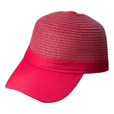 Imagem de Boné Chapéu De Praia Feminino Aba Curva Revestida Ajustável Fecho Velc